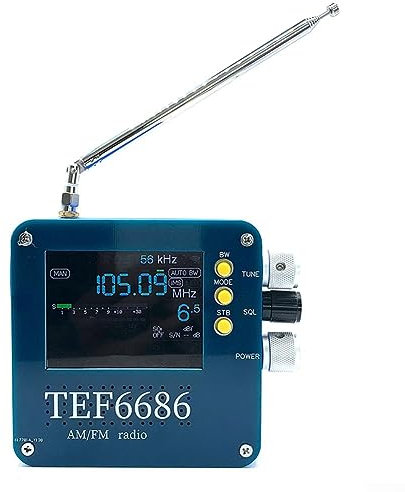 Receptor de radio, receptor TEF6686 de banda completa compatible con onda larga, onda media, onda corta, FM, AM con antena retráctil y cable de carga