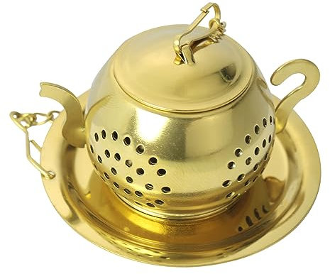 JJHXSM Edelstahl Tee-Ei, Gold Teefilter für losen Tee Siebe Teeball Steeper Wiederverwendbare Teebeutel Niedliche Teekanne