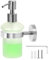 QWORK® Seifenspender Zur Wandmontage, Duschseifenspender, Satiniertes Glas und Edelstahl 304, Geeignet für Duschgel, Handseife