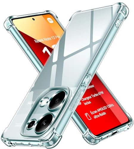 iVoler Coque pour Xiaomi Redmi Note 13 Pro 4G / Poco M6 Pro 4G (Pas pour Redmi Note 13 Pro 5G), Transparent Étui de Protection en Silicone Antichoc avec Coins Renforcés, Mince Souple TPU Bumper Housse