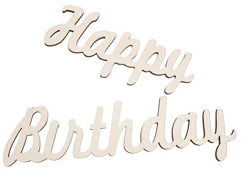 ABOOFAN Toile De Fond Murale Danniversaire Découpes De Mots « Joyeux Anniversaire » Panneau En Bois Pour