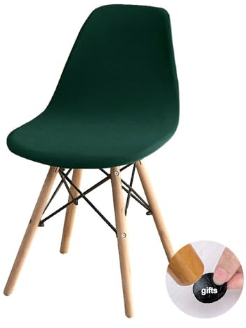 Highdi Terciopelo Fundas para Sillas de Comedor Escandinavo,1/2/4/6 Piezas Funda Elástica para Silla Cubierta Protectora de Sillas Sin Brazos para Cocina Dormitorio Oficina (4PCS,Verde Oscuro)