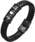 TempBeau Armbänder Herren Personalisierte Geschenke : Papa Lederarmband Schwarz Silber Leder Armkette Länge Einstellbar Opa Armband Schwarz Silber für Männer Daddy Freund Modeschmuck Vatertag (3Name)