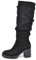 IF Fashion Scarpe da Donna Stivali Camperos Polpaccio Stropicciati Con Tacco Medio Grosso Platform Camoscio GL21 nero N.39