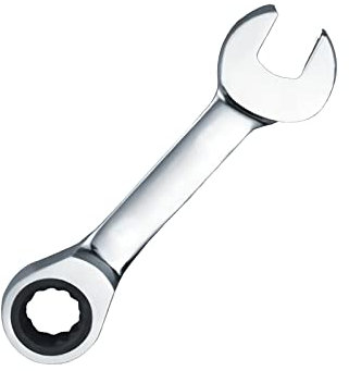 Llave inglesa de carraca de 14 mm, llave combinada de trinquete, llave de extremo abierto de acero de alto carbono de cabeza fija corta, herramientas métricas para el hogar, 1 unidad
