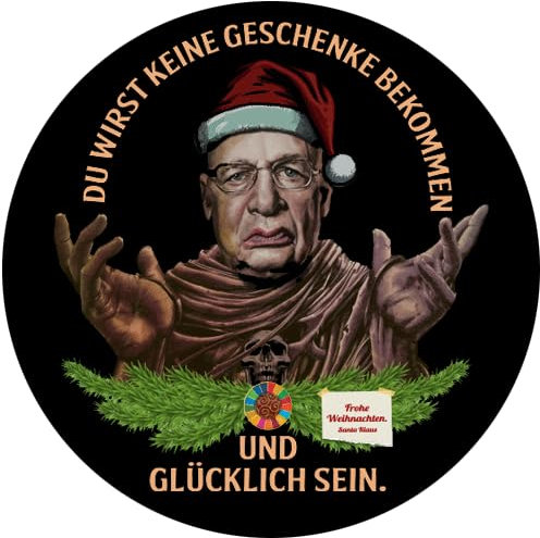 Sammys Shirt Store Du wirst Keine Geschenke bekommen und glücklich Sein Santa Klaus Aufkleber 4,5 cm