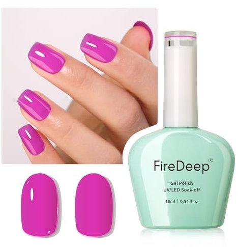 Firedeep 16ml Gel Nail Polish,Pastel Deep Purple Color Soak Off UV LED Nail Gel Polish Spring Summer Manicure Salon DIY at Home 1Pcs