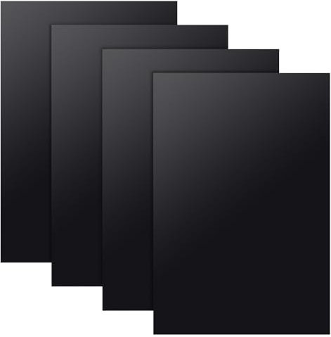 OLYCRAFT 4 hojas de plástico ABS negro, 30 x 20 cm, placas de plástico ABS de 1 mm de grosor, placa de plástico duro para modelos arquitectónicos, mesa de arena, modelo de construcción