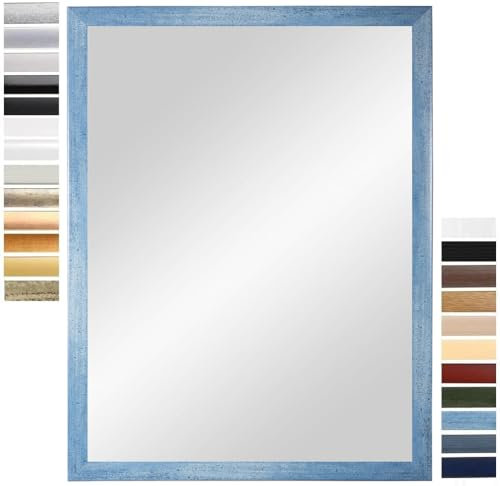 PrimeLuxe Specchio da parete 55 x 150 cm (dimensioni esterne), colore e dimensioni a scelta, specchio per il bagno e il corridoio, con cornice in legno, prodotto in Germania