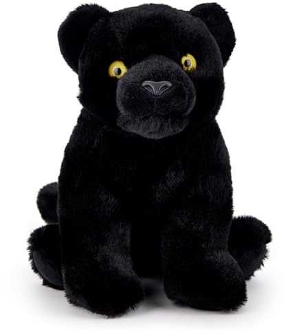Zappi Co Schwarzi der Schwarze Panther Plüschtier (22cm) Schattenkatze Eleganter Kumpel - Weich, Kuschelig, 100% Recycelt - Mysteriöser Dschungelfreund