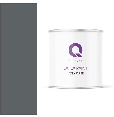 Q-COVER Vernice in lattice da 2 l, colore antracite, colore da parete opaco e soffitto per interni, elevata opacità, resistente allo sfregamento (classe 3), antigoccia, ideale per soggiorno, cucina e