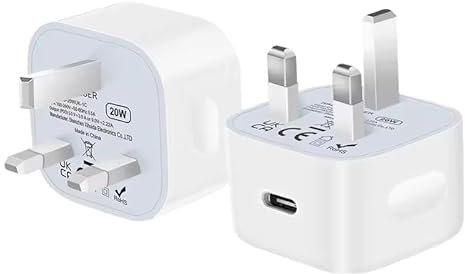Technovate USB C Charger Plug for Samsung Galaxy Tab S6 Lite/A9/A9+/S9 FE/S9/S9 Plus/S9 Ultra/S9 FE/S9 FE+/S8/S8+/S8 Ultra 20W Type C Plug UK Adapter PD 3.0 Fast Charging Head USBC Wall Charger