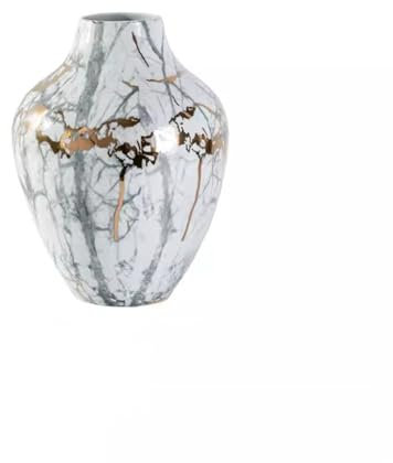 Hhaoran-9868 Vase Nouveau Style Chinois marbre à Motifs en céramique Vase Ornements Salon Foyer Meuble TV Fleur Articles Convient pour la décoration de la Maison à Manger(Grand)