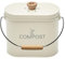 Composteur de cuisine ovale en métal avec filtre 3 litres