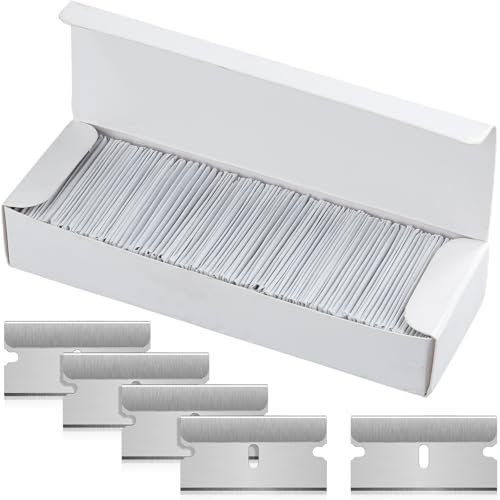GLORHA 100 Pcs Razor Scraper Blades Glass Scraper for Windows Plastic Scraper Replacement Blades Non-Scratch for Car Windows Paint Residues Paint Dcraper Cleaning Tool Sticker Remover