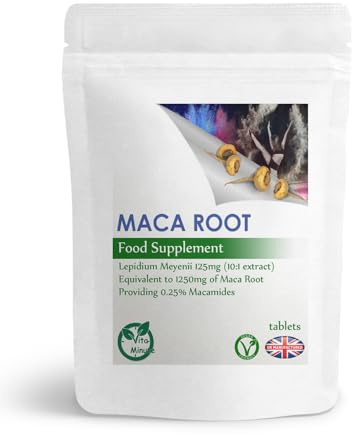Maca Root 1250mg - Popular Peruvian Maca - High Potency Herbal Booster for Women & Men - Black Macca Root Powder Extract Tablets (Pack of 30)