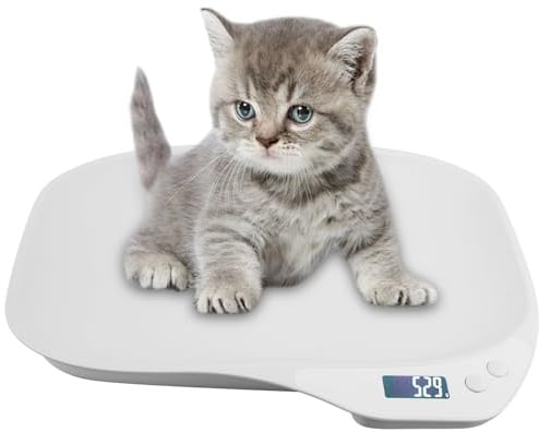 Tierwaage für Kleine Tiere, 15kg Digitale Kleine Tierwaage(g/oz/lb/ml), Gemüse Obst Küche Elektronische Futterwaage, Gewichtswaage für Kätzchen Welpen Hamster Vögel Kaninchen Haustiere