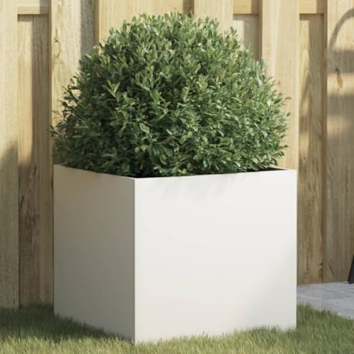 JUDYY Fioriera Bianca 42x40x39 cm in Acciaio Laminato a Freddo,Fioriera,Fioriera da Giardino,Fioriera da Esterno,Fioriera da Balcone-841549