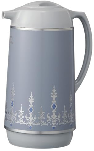 Termo Térmico Zojirushi AHGB-10D-HG Kiriko Gray 1L - Botella Aislada al Vacío Premium con Revestimiento de Vidrio - Conserva Bebidas Calientes y Frías - Diseño Japonés Elegante