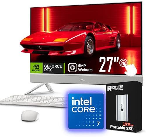 Dell Inspiron 7730 All-in-One Desktop-PC, 27 Zoll FHD Touchscreen, Inte Core 7 150U (>i7-14700, 5,40 GHz), GeForce MX570A Grafik, WiFi 6E, Tastatur und Maus, Windows