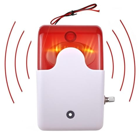 Taikuwu 12V Sound Light Alarm Flashing Light 110dB High-Decibel Adjustable Alarm Horn Public Places Emergency Evacuation Security Warning