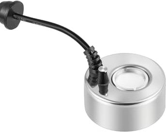 Mxmoonant 350ml/H Ultrasonic Mist Maker Set Pond Fogger DC 24V Mini Metal Atomizer with Water Splash Guard & Float & 3 Spare Discs for Cauldron Rockery Aquarium (No LED, Complete Kit, UK Plug)