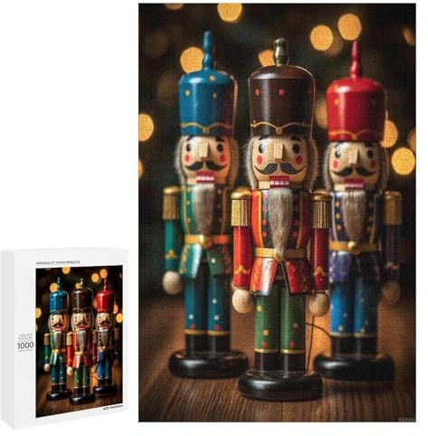 Puzzles for Adults 1000 Pieces - Soldier Nutcrackers Puzzle Challenging Educational Toys Gifts for Home Decor Family Activities