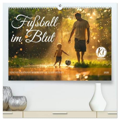 Fußball im Blut (hochwertiger Premium Wandkalender 2026 DIN A2 quer), Kunstdruck in Hochglanz: Familiensport: Eine liebevolle Fußballreise durch die Generationen (CALVENDO Menschen)