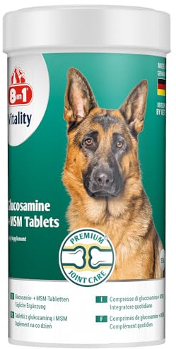 8in1 Glucosamin Tabletten mit MSM - zur Nahrungsergänzung bei ausgewachsenen und älteren Hunden, 1 Dose (55 Tabletten)