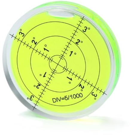 Candeon Round Bullseye Spirit Level, 60mm Bubble Spirits Level Horizontal Round Bubble Level Measuring Tool, Degree Marked Surface Round Spirits Level for Camera Platform Balance