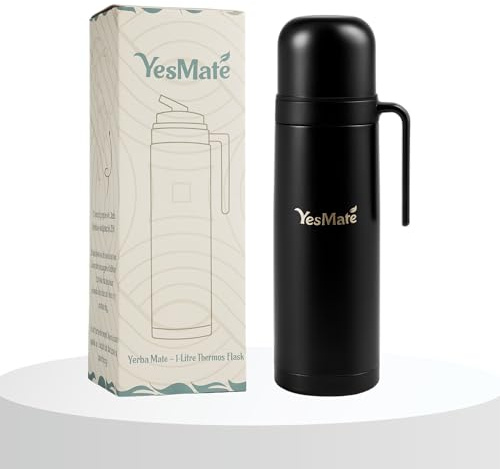 YesMate Thermos for Yerba Mate Tea – Stainless Steel Vacuum Flask | Keeps Water Hot or Cold | Durable & Portable for Daily Use – Yerba Mate UK Accessory