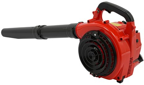 25CC Benzin Laubbläser/Laubsauger Blasen und Saugen 2-Takt Motor Gasbetriebener Kabelloser Gartenbläser Handheld Laubbläser mit 0.9l Kraftstofftank,geradem und gebogenem Blasrohr,Fangsack