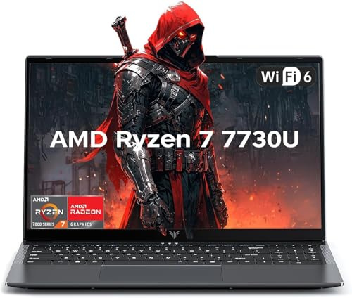 Tivique 16 Inch PC Portatile Gaming Ryzen 7 7730U (up to 4,5 GHz), Laptop 16 GB RAM DDR4 512GB SSD, Computer Portatile FHD 1920 x 1200, Notebook PC WiFi 6.0, HDMI, Type-C, Batteria 54,7 Wh, Grigio