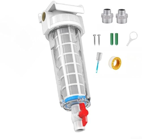 HomeVortex Filtro dell'acqua per tutta la casa, pre-filtro ad aspirazione inversa, autopulente, per sedimenti rurali, pozzi comunali, in plastica, 342 mm (1 pollice)
