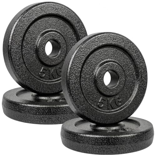 SPORTNOW Weight Plates Set 1/2.5cm Weight Disc Pair 4 x 2.5kg Metal Grey | Dumbbell/Barbell Plates, for Weightlifting and Strength Training, Home Gym Fitness Workout