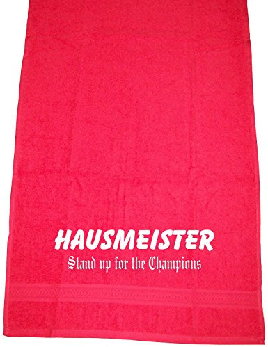 ShirtShop-Saar Hausmeister Stand up for The Champions; Handtuch rot