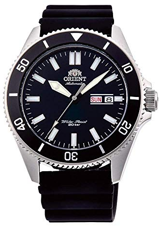Orient Herren Analog Automatik Uhr mit Gummi Armband RA-AA0010B19B