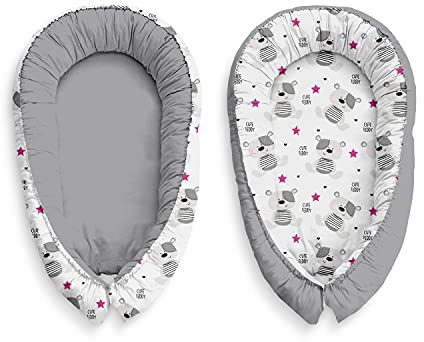 Multifunktionale Kuschelnest Babynest Kokon für Babys und Säuglinge, Nestchen, Reisebett, 100% Baumwolle, antiallergisch
