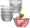 Set of 8 Glass Dessert Bowls - Beaded Edge Vintage Tableware 350ml Sundae Ice Cream Dishes Alfresco Dining Crockery (N317)