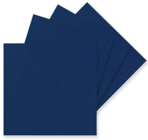 50 Einzel-Karten Quadratisch - 15 x 15 cm in Nachtblau (Blau) - 240 g/m² - blanko Bastel-Karten, Postkarten, Bastelkarton in Ton-Papier Qualität