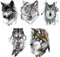Wolf Tattoos Fake Arm 5 Bögen Set