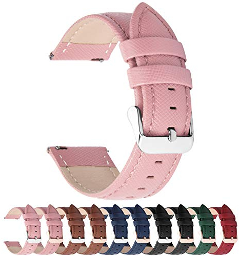Fullmosa Cinturino 20mm per Orologio, Cinturini in Pelle Smartwatch Compatible con Samsung Galaxy Watch 4/5 40mm 44mm, Amazfit GTS 2/2 Mini/Bip U Pro, Huawei Watch GT 2/3 42mm, Rosa