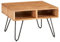 FineBuy Couchtisch 60x60x40 cm Akazie Massivholz/Metall Design Sofatisch Eckig, Stubentisch Holz mit Stauraum, Wohnzimmertisch Holz Quadratisch Braun
