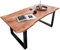 SAM Baumkantentisch 140x80 cm Quarto, Akazienholz massiv + naturfarben, Esstisch mit schwarzem U-Gestell, Esszimmertisch/Holztisch Industrial-Design, Tischplatte 26 mm