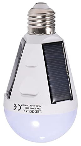 Bombilla LED solar, Panel solar Bombilla LED Portátil Impermeable Interior/exterior Senderismo Camping Lámpara de emergencia(12W)
