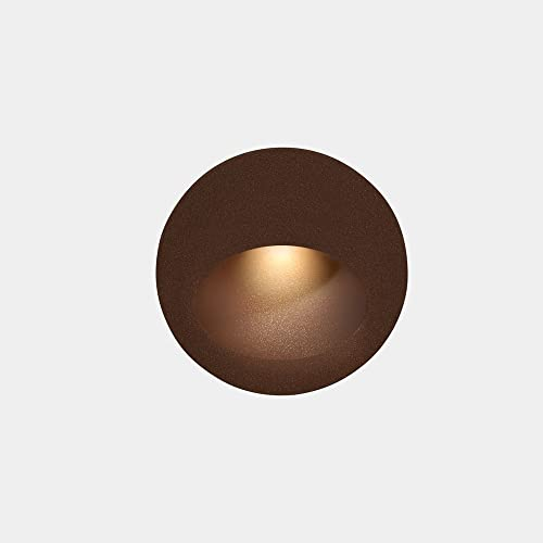 LEDS C4 Bat Round Oval Outdoor LED Wandeinbauleuchte Rund Braun IP65 2.2W 2700K