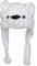 JK Home Mignon Bonnet Animal 3 en 1 Chapeau d'hiver Velours Echarpe Gants Cache Cou Oreilles Ours Blanc