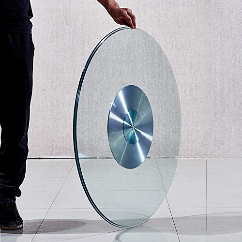 ZXFDM Plateau tournant en Verre trempé Robuste Lazy Susan Plateau pivotant Rond Table de Service à 360 degrés, Tourne en Douceur, 24in/60cm-51in/130cm