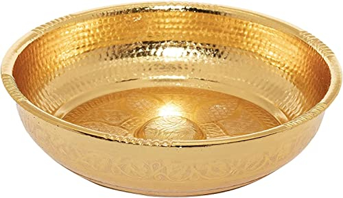 Amesia Heri Turkish Authentic Copper Bath Bowl & Hammam Bowl, Large (Gold)
