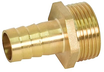 Schlauchtülle 19mm Messing Schlauchanschluss 1 Zoll Außengewinde, 1 AG X 3/4 Tülle, Verbindungsstück für Schlauch Wasserrohr Gasrohr